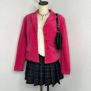 HOT Pink Corduroy Cord Jacket Barbiecore Willi Smith Size 10